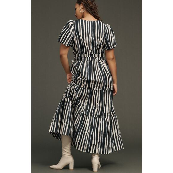 nwt by ANTHRPOLOGIE sz 3X Somerset Maxi Dress: Charcoal Motif - Picture 4 of 4